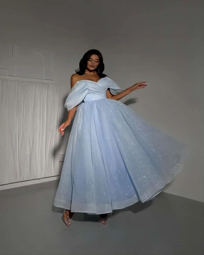 Light Blue Off Shoulder A-Line Prom Dress Ankle Length Formal Evening Glitter Party Dress from Dhgate Prom Dresses - price 286.92 Light Blue Off Shoulder A-Line Prom Dress Ankle Length Formal Evening Glitter Party Dress from Dhgate Prom Dresses - price 286.92