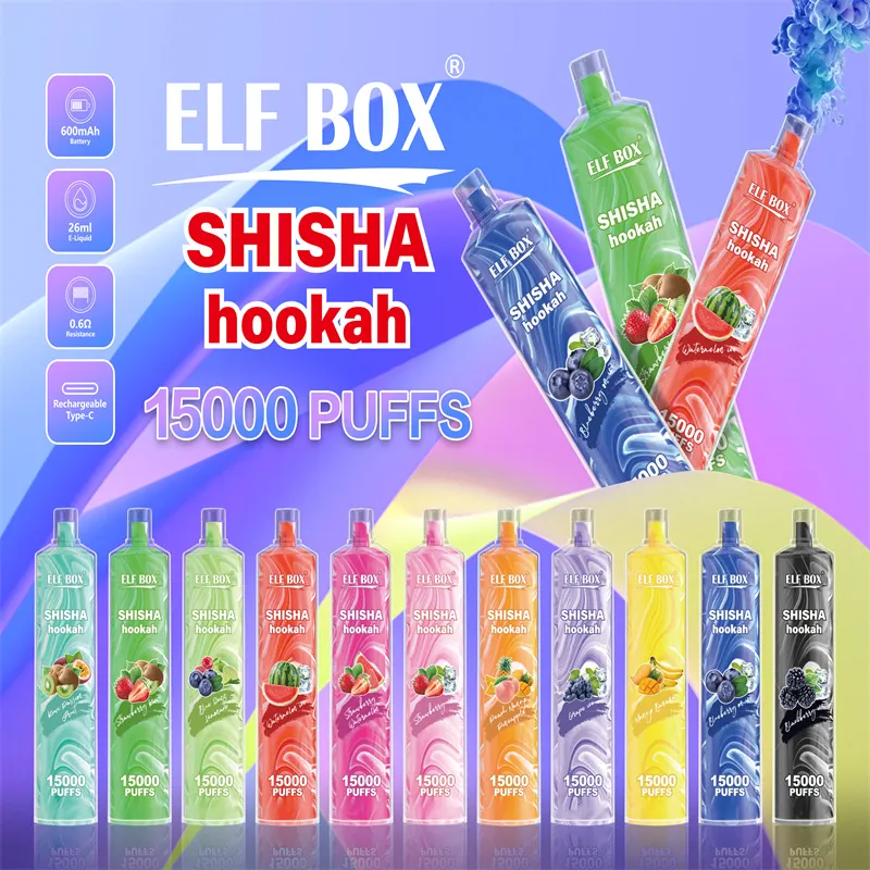 ELFBOX15000 Puff Bars Elrs Bang Box 12K Vape Descartável I Obtenho Cigarro Eletrônico Pufr Descartável Puff Plus Bar Vaporizador E-Cig Recarga Bateria