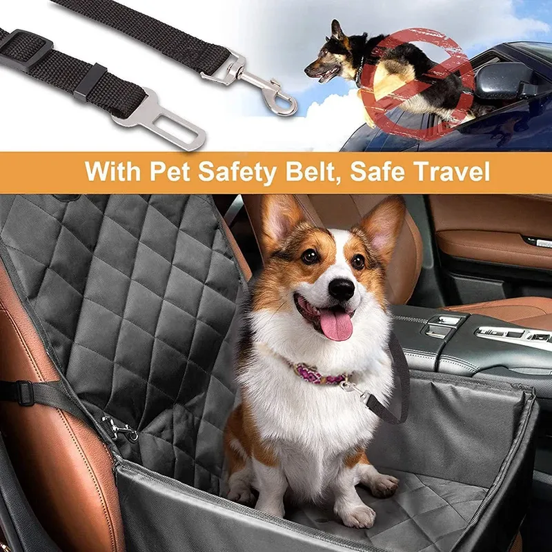 Front/Back Folding Hammock Belt Dog Safty Mesh Pet med vattentät basketvård House Cat Puppy Bag Car Travel Carrier