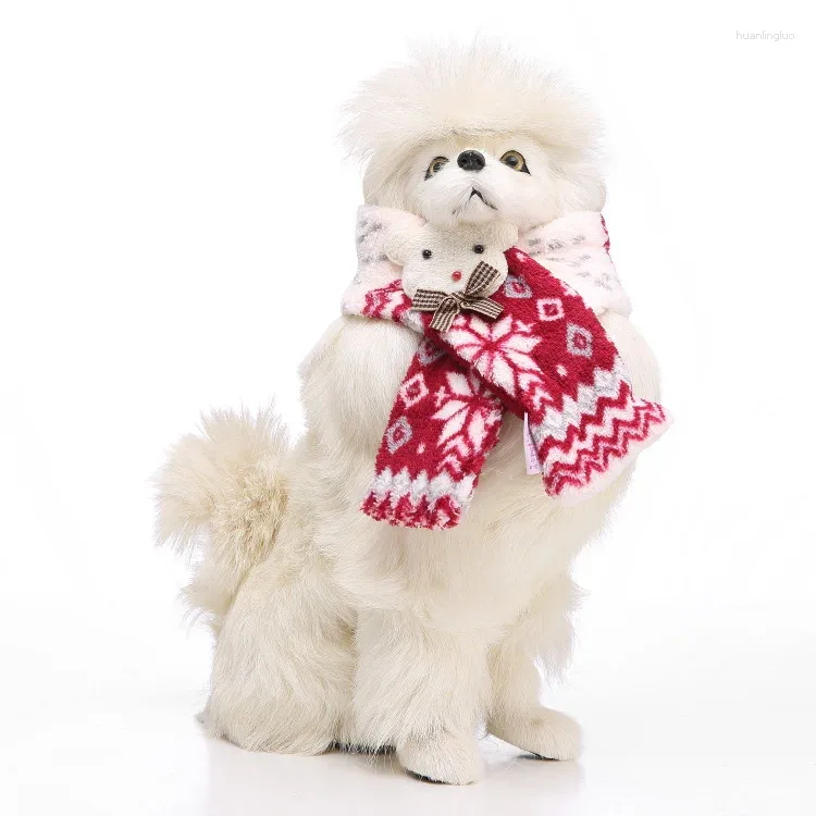 Vêtements pour chiens Chapeau pour animaux de compagnie Kit d'écharpe Anniversaire Chat Noël Costume de coiffure de flocon de neige