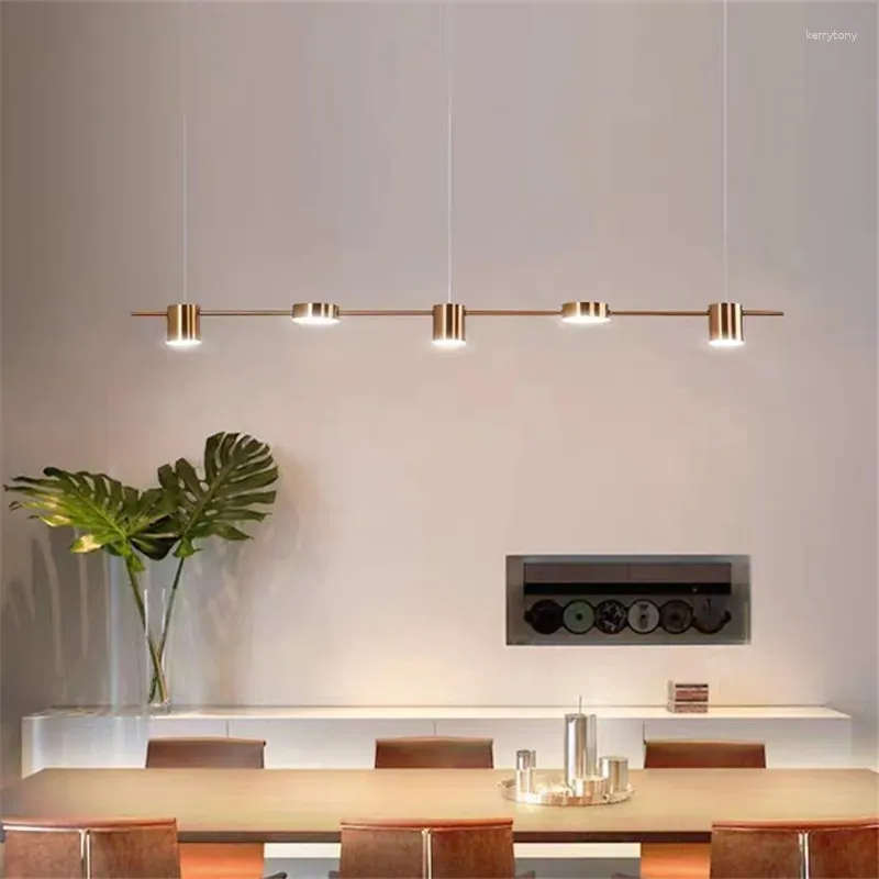 Lampadari Lampadario in oro nordico LED Vintage oscuramento remoto luce minimalista per cucina sala da pranzo soggiorno studio loft ufficio