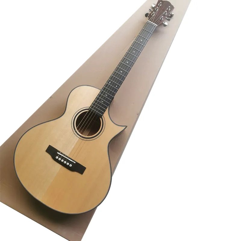 Guitare acoustique folk tout en bois massif de 40 pouces GA à doigt noir