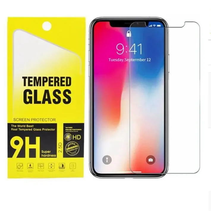 Screenprotector voor iPhone 11 Pro Max XS Max XR Gehard glas voor iPhone 7 8 Plus Samsung A20 A10 Beschermfolie 0,3 mm met retailpakket