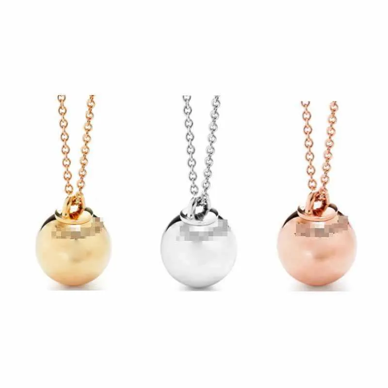 Designermerk A Niche Tiffays 925 Sterling Silver Gold-Patived Round Ball Pendant ketting met een bolvormige modieuze stijl en familiekraagketen