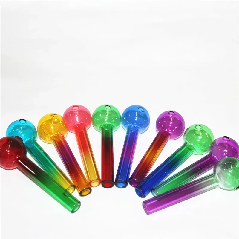 Smoking Thick Pyrex Clear Glass Oil Burner Pipe 100mm 4inches Tube Wax Burning pipes for water bong hookah dab rig