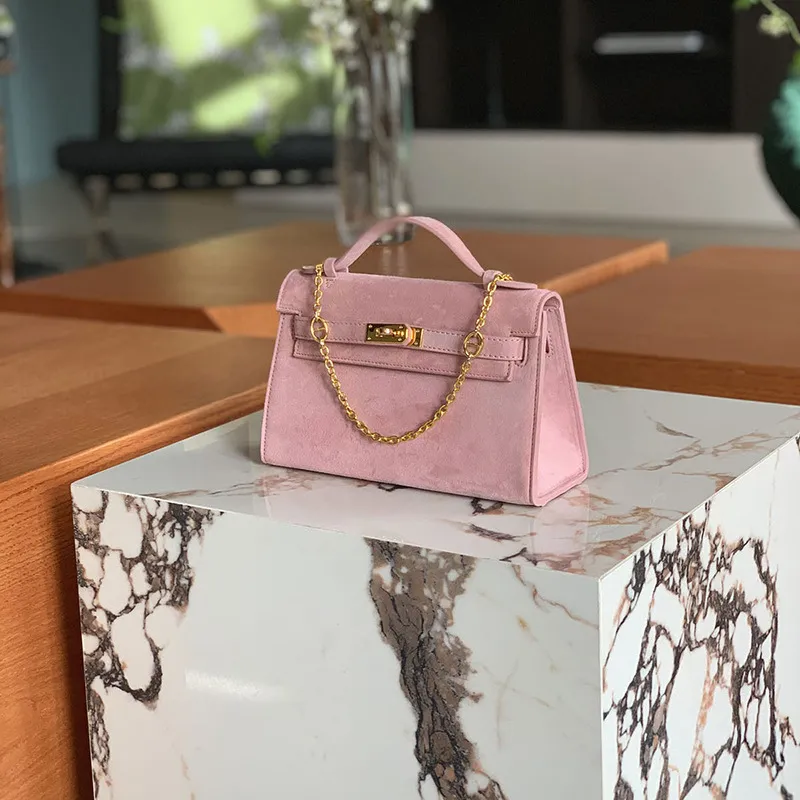 Damen-Designertaschen, fünf Farben, 2023, neue Tasche der ersten Generation, rosa Tasche, mattierte Ledertasche, Mini