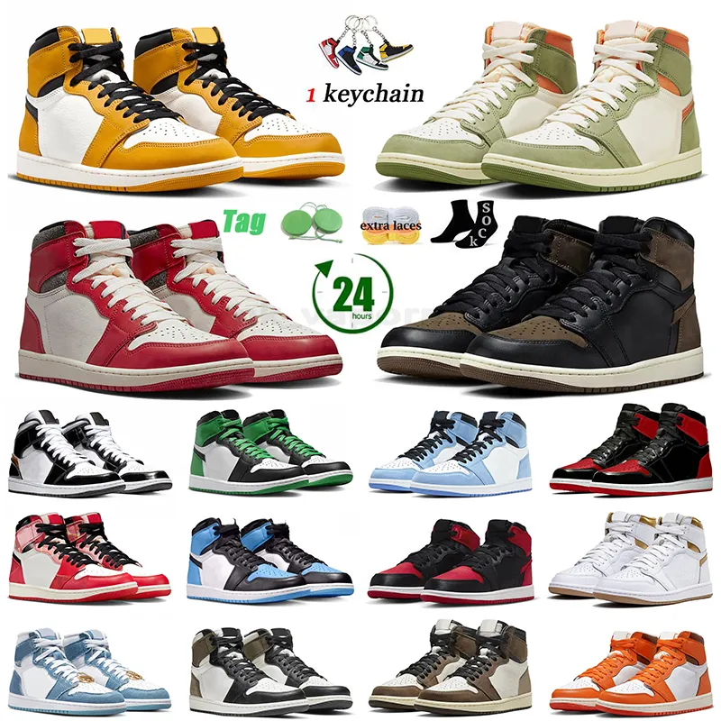 dhgate jumpman 1 basketbalschoenen Zwart donker mokka 1s Celadon lucky green glow High OG Metallic Gold Golf verloren en gevonden unc bred dames heren trainers sport sneakers