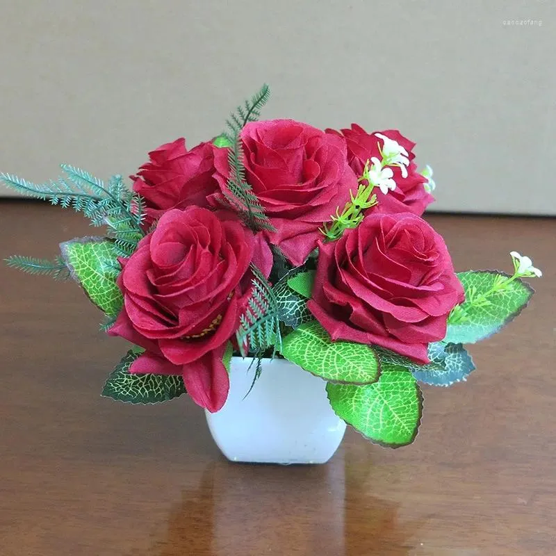 Fiori decorativi Artificiali Bonsai simulati Piante in vaso Decorazioni Tavoli da pranzo da pavimento in seta