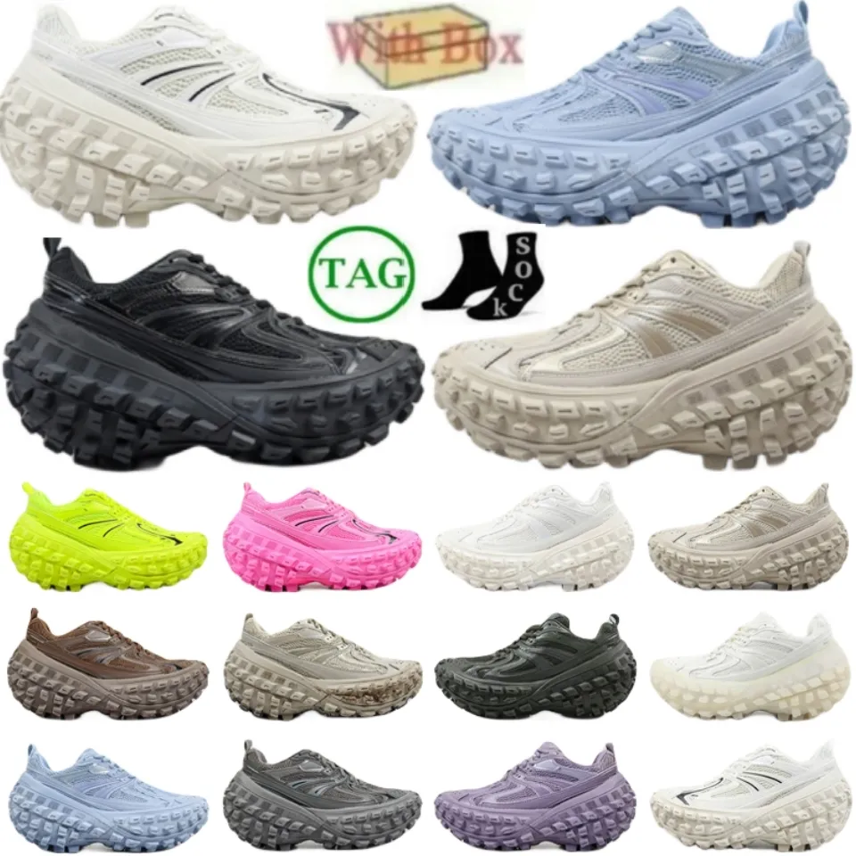 Chaussures de pneu défenseur concepteur décontracté masculins femmes basés de plate-forme en caoutchouc baskets beige noirs stars kaki loves mens dad dad entraîneurs de chaussures sportives