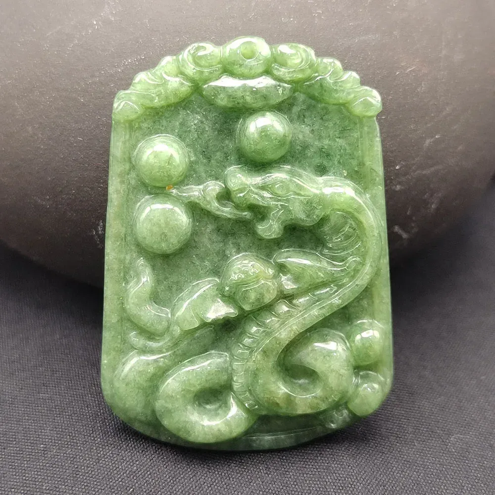 Pendants Natural Jadeite Jade Stone 12 Chinese Zodiac Animal Pendant Rat Ox Tiger Rabbit Dragon Snake Horse Goat Monkey Rooster Dog Pig