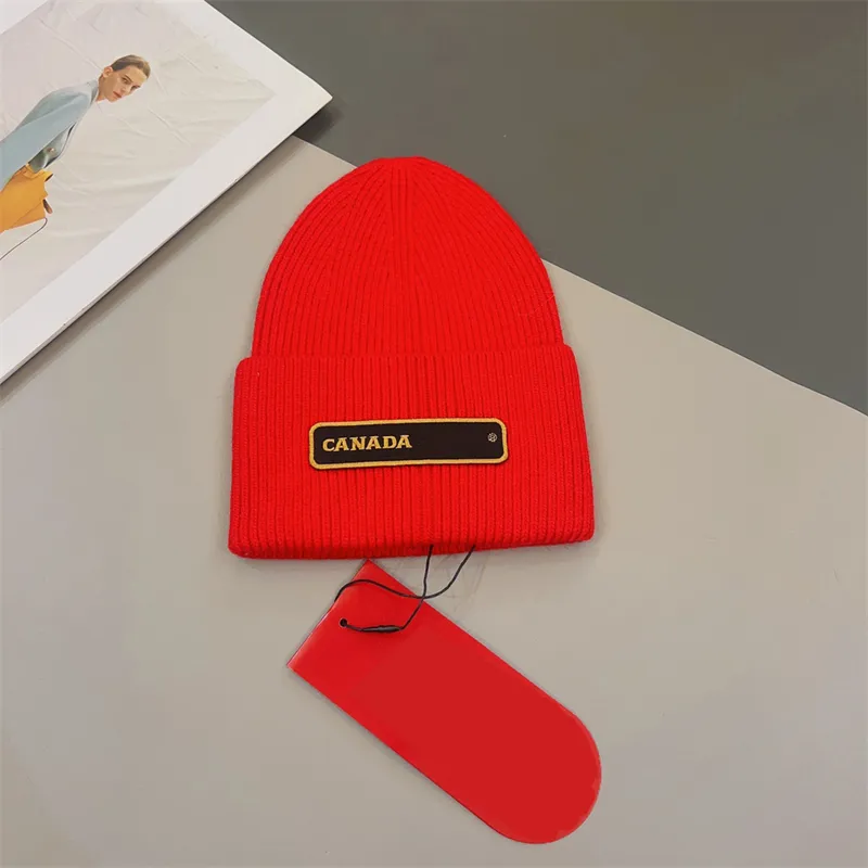 Designer CANADA Beanie Solid Emblem Tok Hut Wollmütze Brief Motorhaube für Männer Frauen Paare Mode Hut Winter Baseball Cap 6 Farben