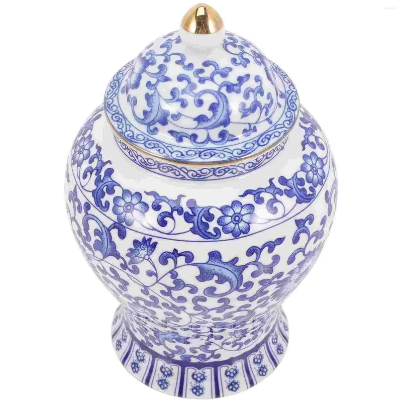 Frascos de armazenamento Jar Azul e Branco Porcelana Cerâmica Vasilha Cerâmica Multi-Função