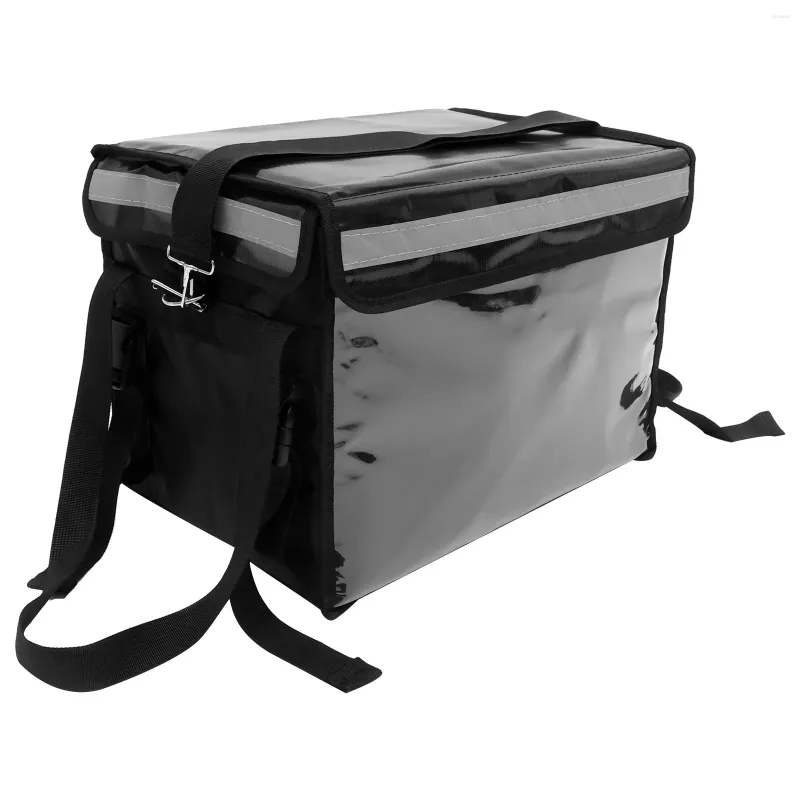 Contenitori da asporto Scatola isolata da asporto Consegna pasti da 32 litri Borsa per fast food Nero puro Custodie isolanti per staffa Lunchbox Storage For