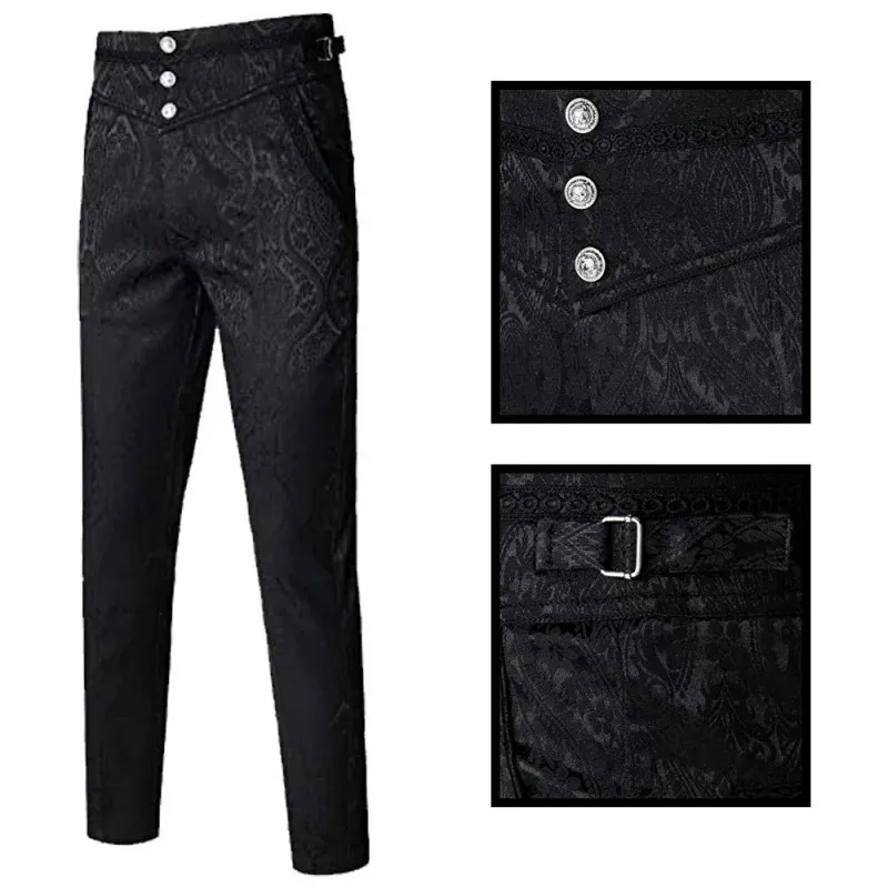 Halloween Hommes Pantalons Vêtements Style Gothique Pantalon Victorien Steampunk Homme Gotico Vittoriano Pantalon Gotico Hombre Victorien 240122