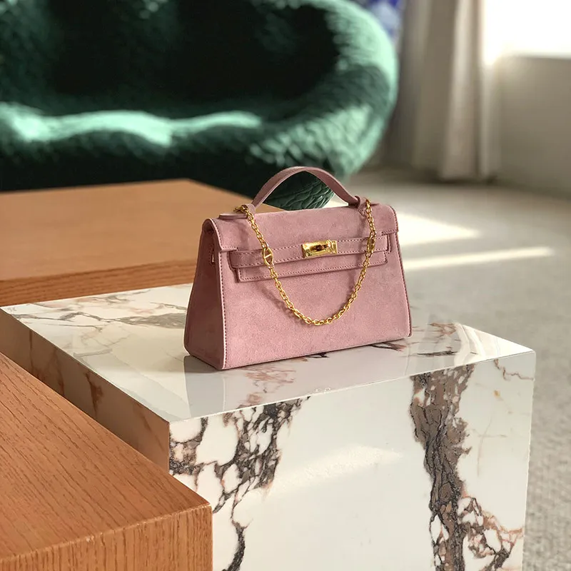 Damen-Designertaschen, fünf Farben, 2023, neue Tasche der ersten Generation, rosa Tasche, mattierte Ledertasche, Mini