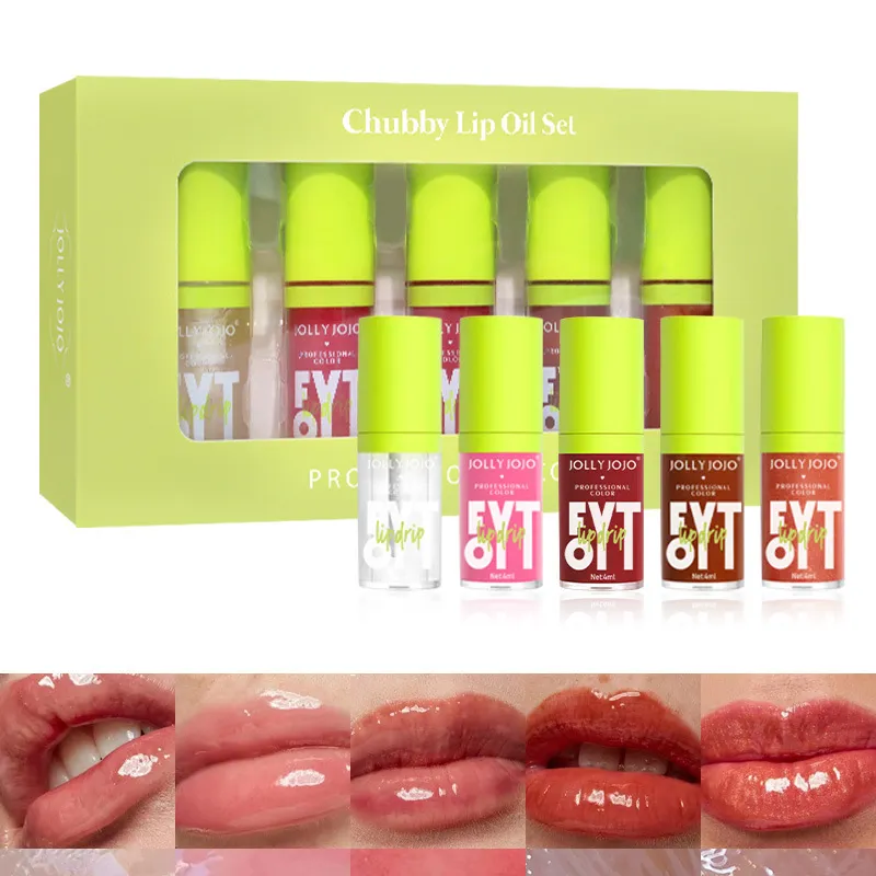 5st/set Instant Volumising läppolja Öka läpparna Elasticitet Minska fina linjer Fuktande Nourish Sexig läppvård Plump Oil 428