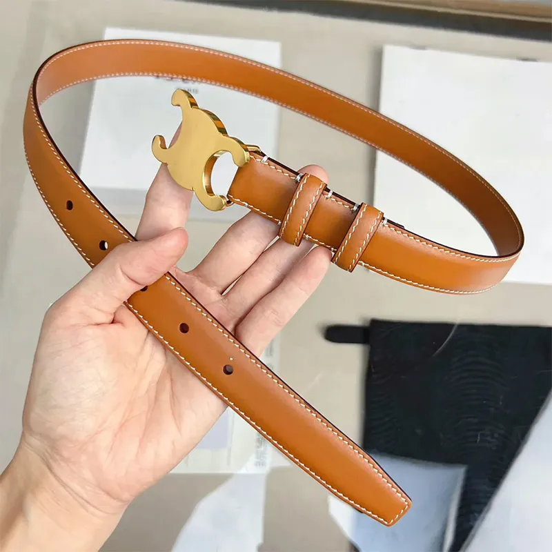 Designer Belt Fashion Smooth Buckle Retro Design Thin Waist Belts for Womens Width 2.5cm Genuine Cowhide 4 Color Optional High Quality