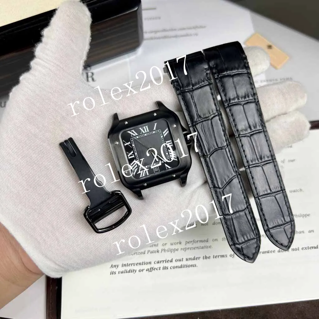Мужские деловые часы BVf Factory 40 мм с автоматическим механизмом Miyota 9015 1847MC, большие часы из нержавеющей стали ADLC с черным циферблатом, римские маркеры, часы с быстрым переключением и кожаным ремешком