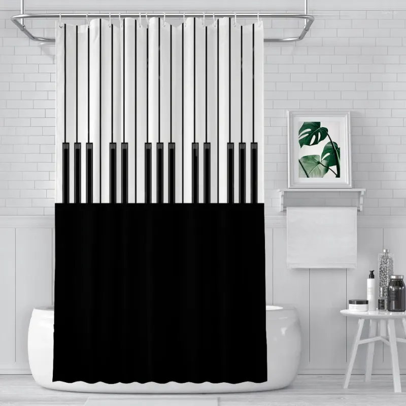 Douche gordijnen ebbenhout ivoor muzieknoten waterdichte stof creatief badkamer decor met haken home accessoires
