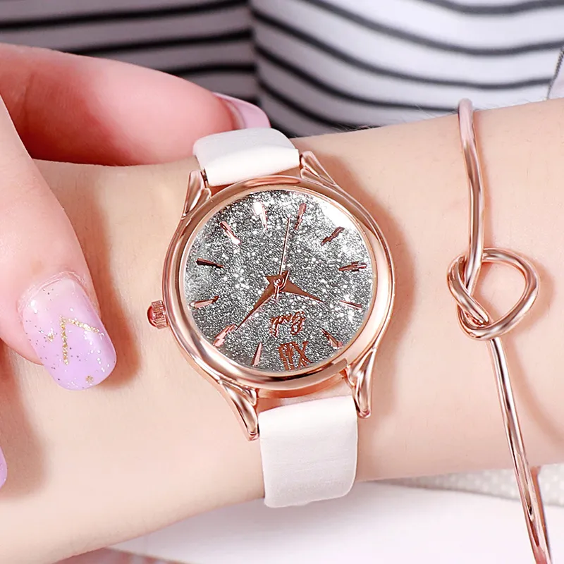 Women's high-grade sense light luxury fashion simple scale belt waterproof quartz watch