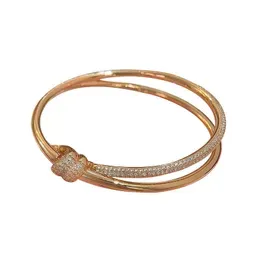 Internet celebrity Linglong Knot T Bracelet  Style Wrapped with Full Diamond Clasp Jewelry Girls' Inns Light Luxury HOT