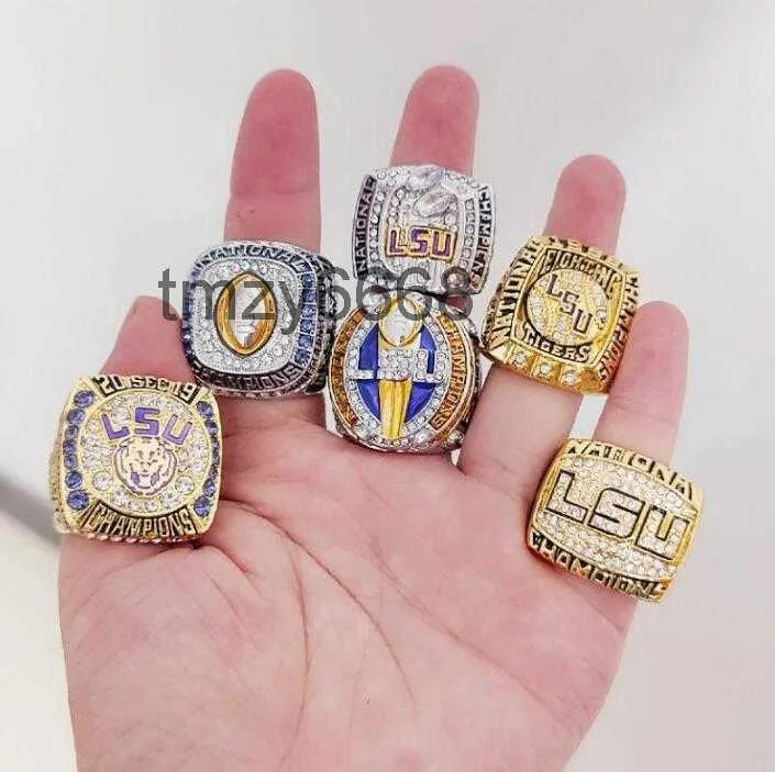 Lsu 6 pezzi 2003 - 2019 Tigers Nationals Team Champions Anello da campionato souvenir da uomo Fan Gift 2020 all'ingrosso Z9NS