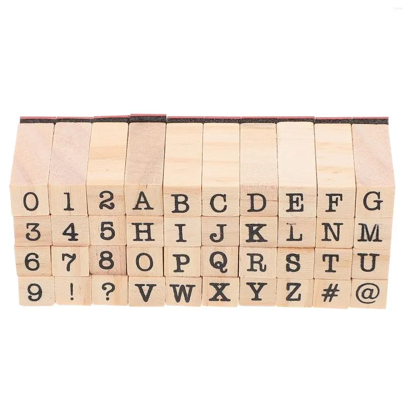 Garrafas de armazenamento 1 conjunto de selos de madeira número multiuso selo do alfabeto inglês