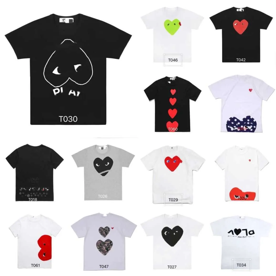 Mode Herren Play T-Shirt Designer Red Heart Shirt Commes Casual Damen Shirts Des Badge Garcons Hohe Quanlity T-Shirts Baumwolle Stickerei Top e7CXV