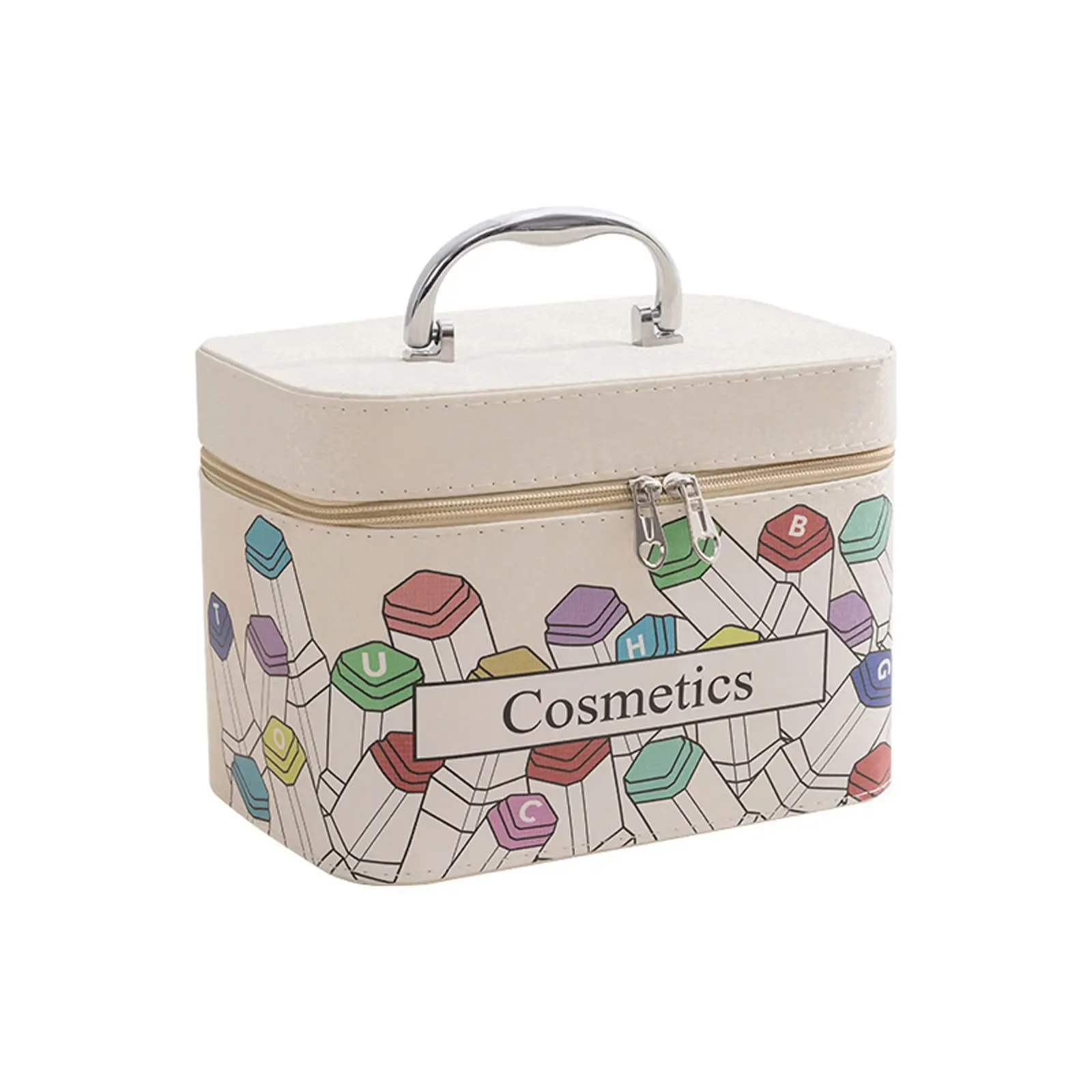 Miroirs étui de maquillage de luxe pour femmes, motif imprimé, organisateur de cosmétiques, rangement avec miroir, sacs de toilette portables de grande capacité