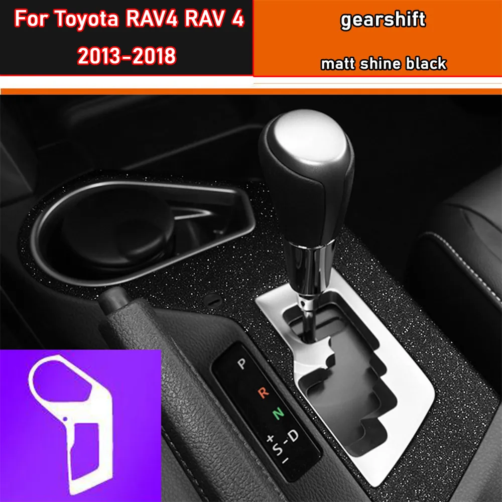 Film de protection autocollant intérieur de voiture, pour boîte de vitesses, pour Toyota RAV4 2020 – 2023, autocollant de panneau d'engrenage de voiture, en Fiber de carbone noir