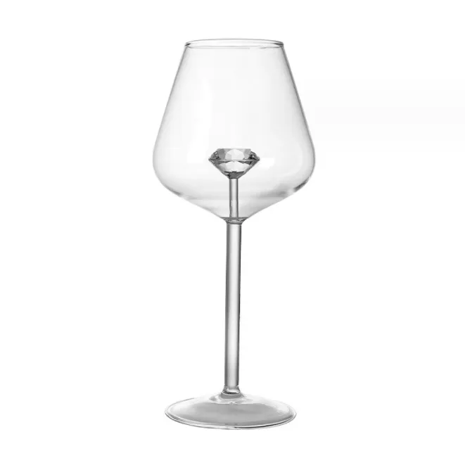 Gobelet à vin rouge avec diamant 3D intégré, verre à vin Transparent, pour la maison, Bar, fête, verre à whisky, décoration de dîner