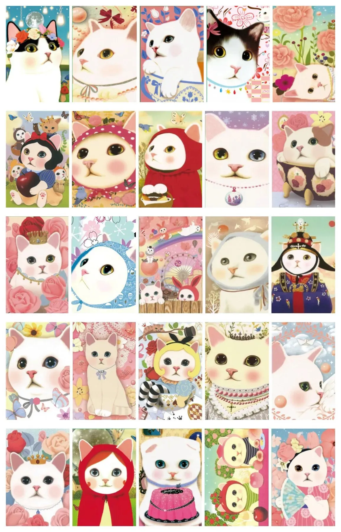 100 PCs Creative Cartoon Cat Cat Cartival de Mensagens de Greeting Holiday Festival 25 Model Mix 240118