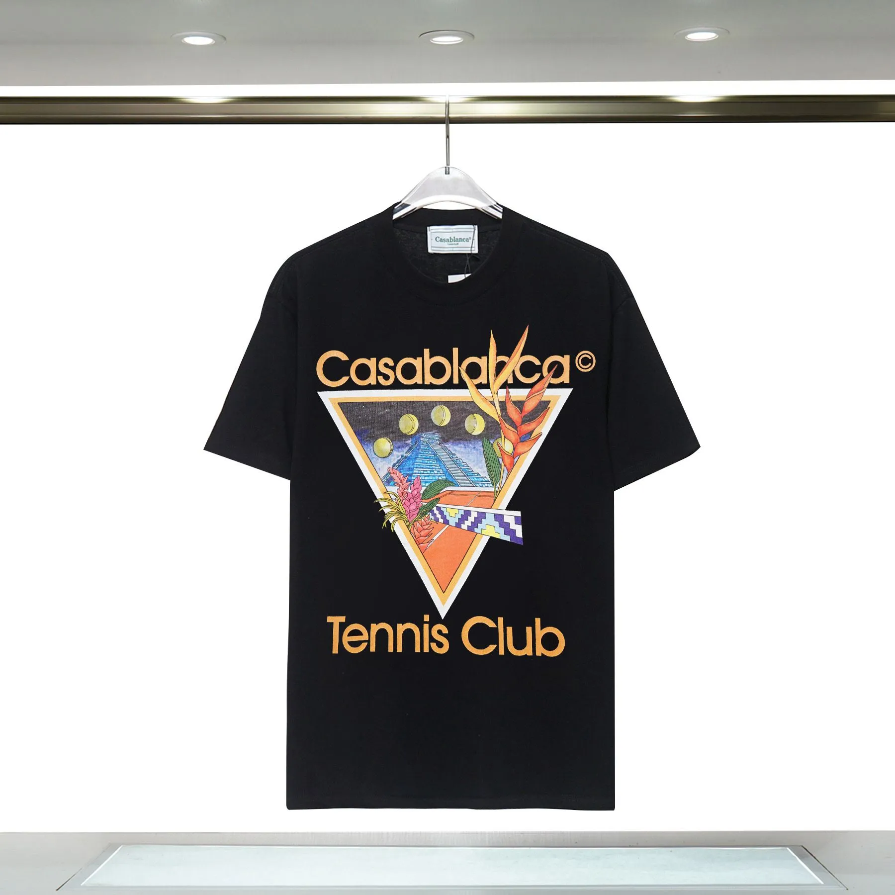 Mens Designer Casablanca Tennis Club T-Shirt: Casual Luxury