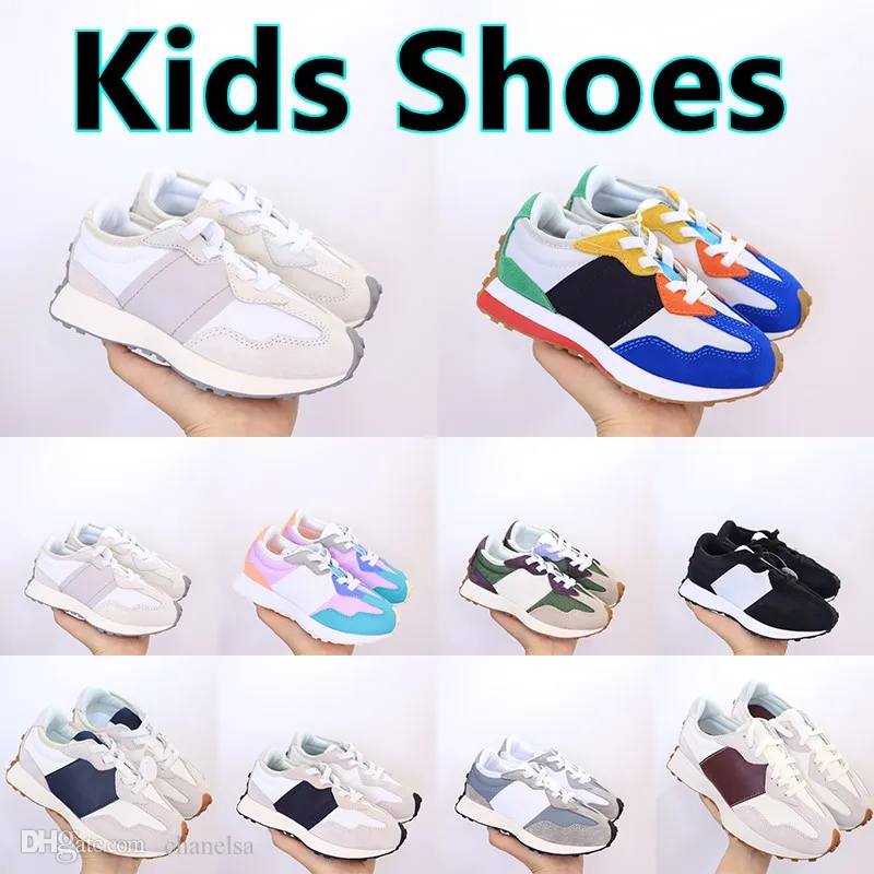 327 Kids running shoes 4Y 5Y Toddler Sneakers Girls Boys Runner shoe Sea Salt Black Dark Violet Summer Jade Multicolor Oak Leaf Grey Trainers