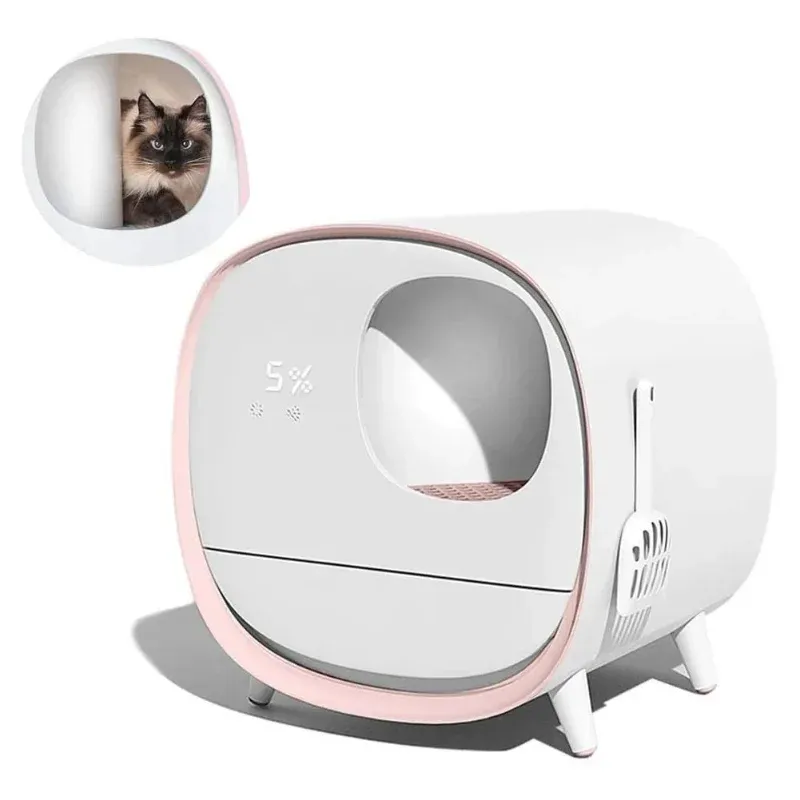 Boxes Fully Enclosed Cat Toilet Litter Box with Lid Deodorant Toilet Training Kit Smart Automatic Kitten Pet Sand Box Shovel Hine