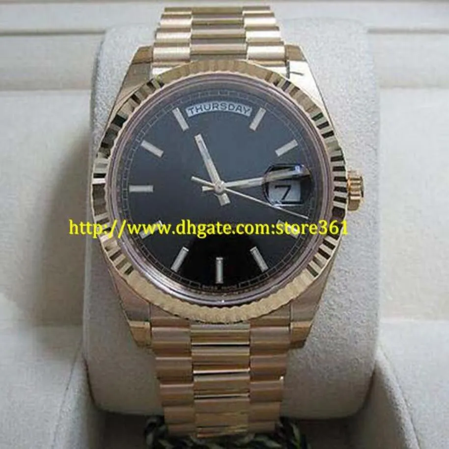 store361 nouvelle arrivée montres Top haute qualité automatique hommes montres NEW DAY DATE 228238 40MM 18K OR JAUNE NOIR DIAGONAL MOTIF 2443