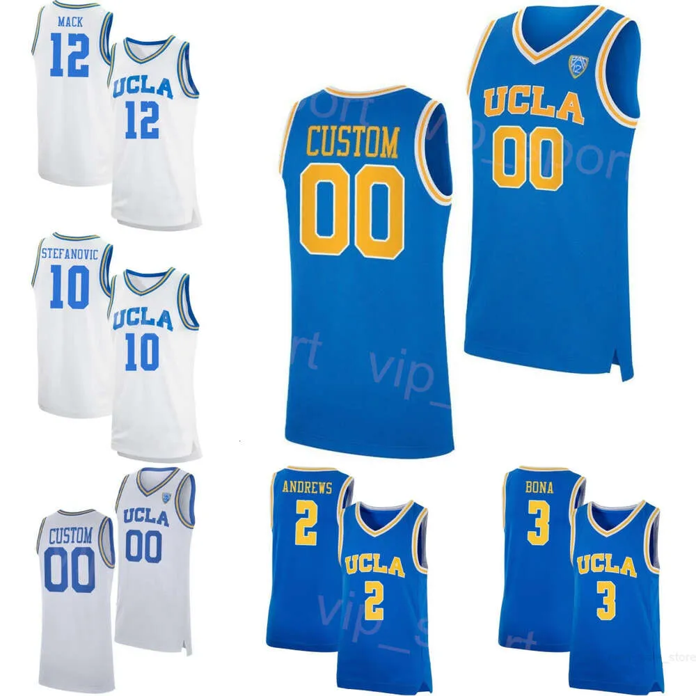 UCLA Bruins Basketball College 2 Dylan Andrews Jerseys Universidade 14 Kenneth Nwuba 15 Aday Mara 3 Adem Bona 12 Sebastian Mack 10 Lazar Stefanovic Mans Juventude Mulher