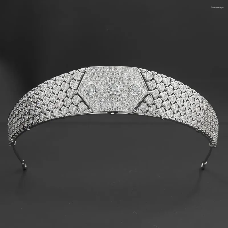 Haarspeldjes 2024 Zirconia Koninklijke Tiara Voor Bruiloft Kristal Zeemeermin Tiara Kroon Bruid Sieraden CH10363