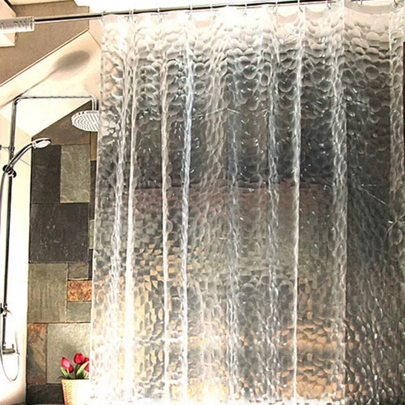 Set wasserdichte 3D -Duschvorhang mit 12 Haken, die für Heimdekoration Badezimmerzusagen 180x180 cm 180x200 cm baden