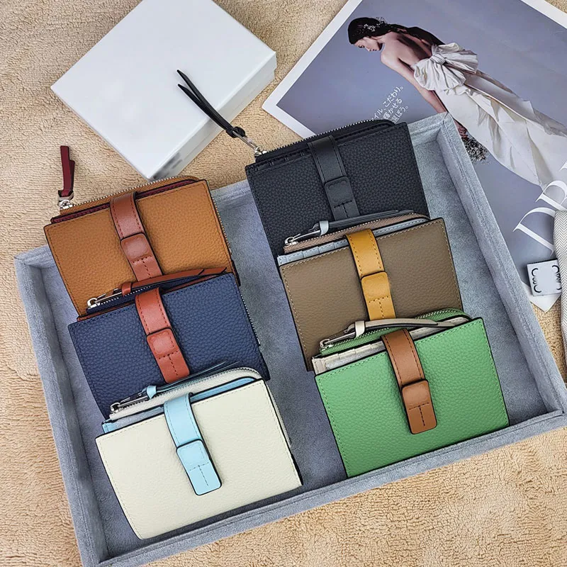 designer kvinna koppling plånbok handväska läder kortklipp mynt plånböcker lyxiga små kopplingar korta plånböcker par samma nyckelmynt korthållare