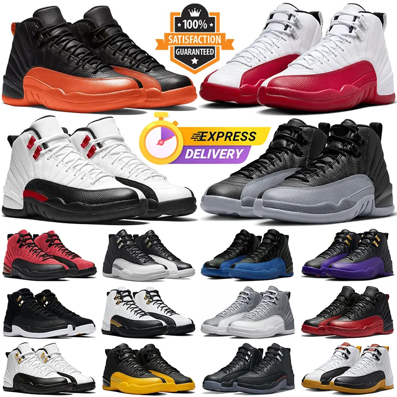 12 basketskor Jumpman 12s Herrtränare Cherry Black Wolf Grey Utility Royalty Taxi Brilliant Orange Men Outdoor Sports Sneakers Storlek 7-13