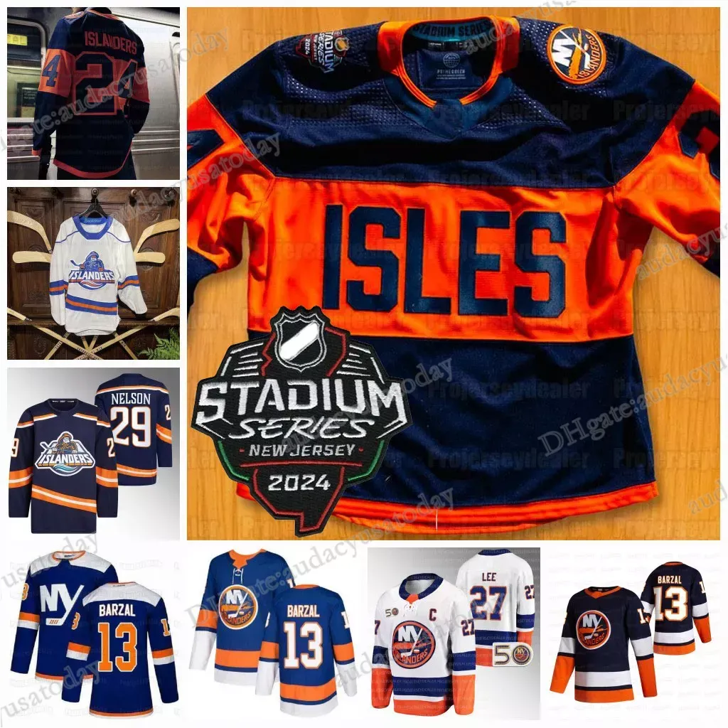 Islanders 2024 Stadium Series Jerseys Ilya Sorokin Brock Nelson Bo Horvat Mathew Barzal Noah Dobson Pelech Anders Lee Josh Bailey Jean-Gabriel Pageau NY