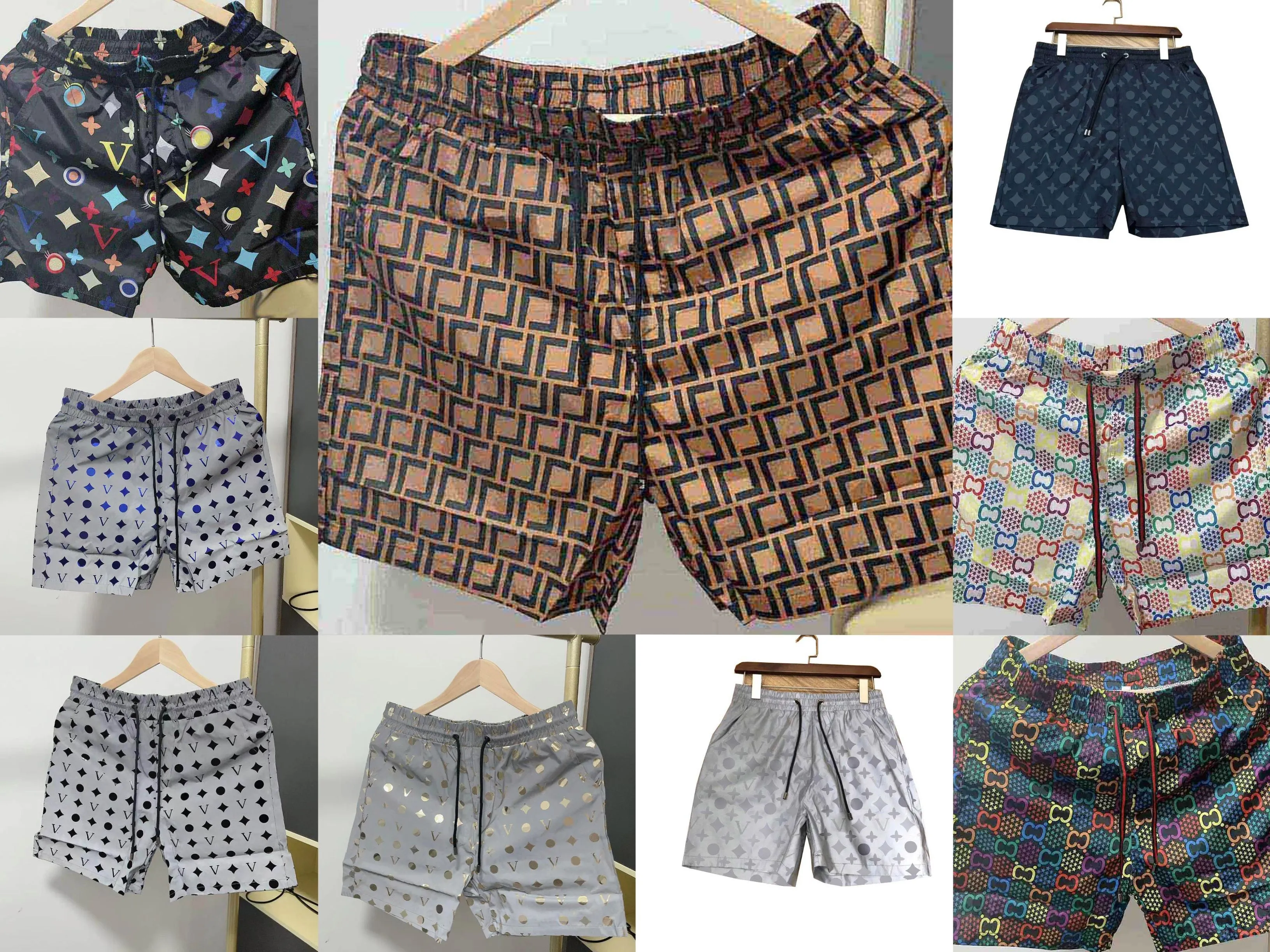 Luxe shorts Herenshorts Designer geruite gestreepte shorts Zomermode Street chic Sneldrogende badkleding Strandbroeken met print Azië Maat M-3XL