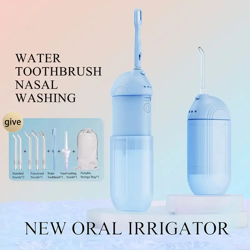 Uppladdningsbar oral irrigator vattentät elektrisk vatten tandtråd barn vatten tandborste tvätt näs bärbara tänder flossare spa renare