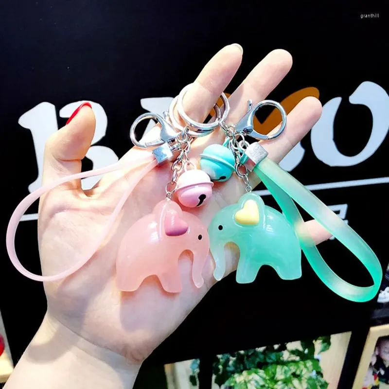 Keychains Fashion DIY Keychain 3D Mini Animal Elephant Metarial Akryl Keyring Elegant Bag Handbag Llavero Car KeyFob Brelok