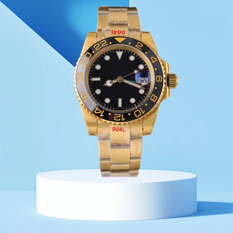 DESIGN HighMineral Glas 40 MM Keramik Lünette Mechanische Uhren Wasserdicht Klassische Mode Luxus Automatische Uhr Für Männer Business mode geschenk Schwimm uhren