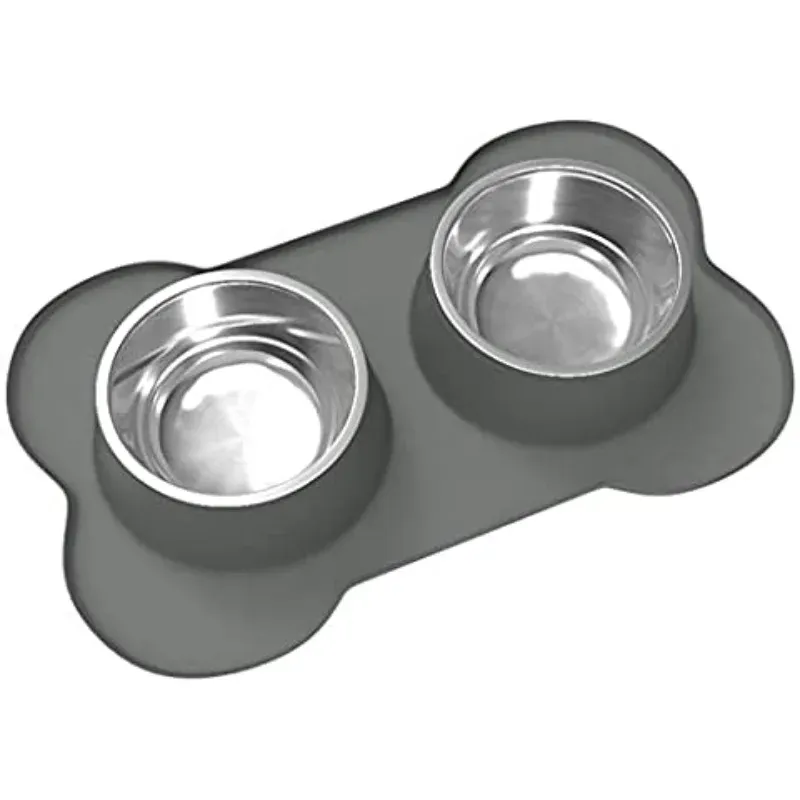 Nourrir les doubles bols pour animaux de compagnie assiette d'alimentation pour chiens en acier en acier inoxydable alimentaire pour animaux de compagnie pour vaisseaux pour vaisseaux conjoints chiot alimentaire accessoires de chiens corgi