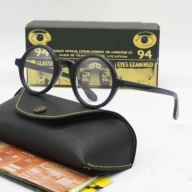 النظارات البصرية إطار الرجال الرجال جوني ديب Zolman Round Vintage Glasses Computer Acetate Comple