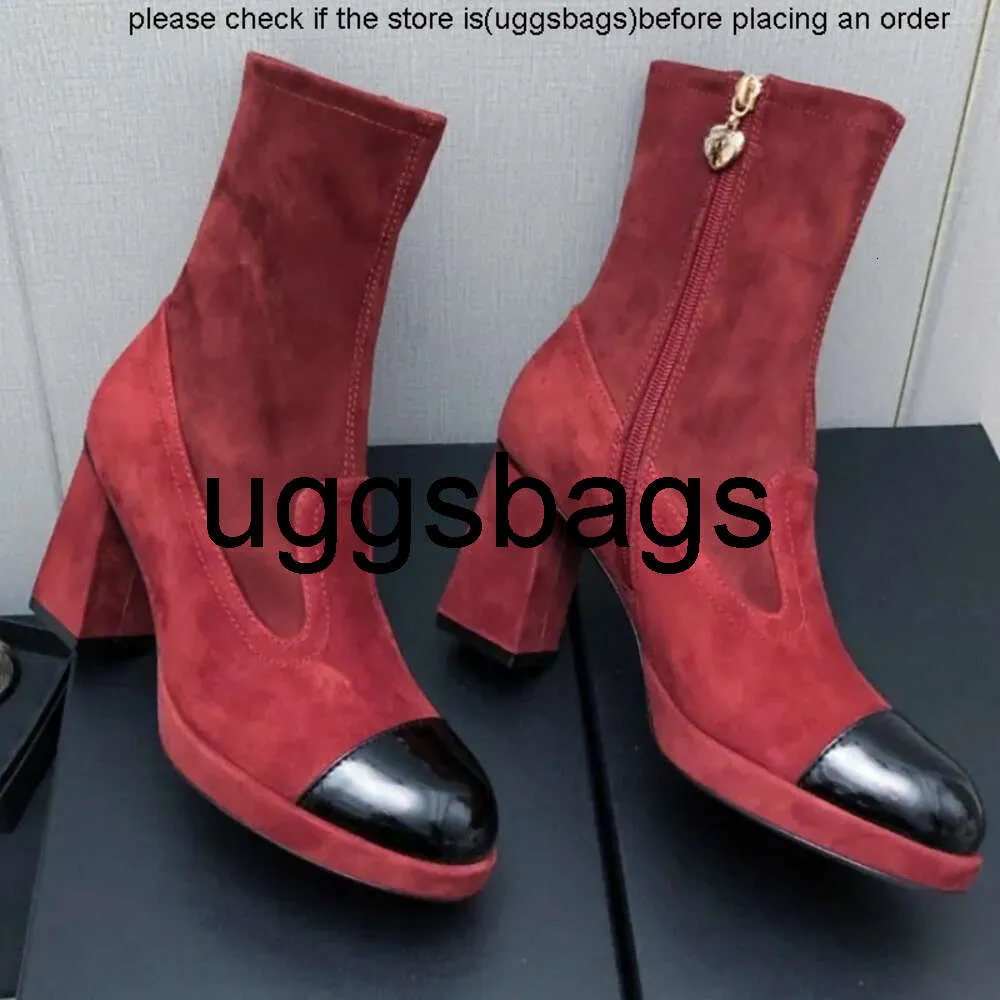 Bulk Chanel Womens Winter Square Toe Boots Fashionable Elastic Suede Lacquer Leather With Round Head And Thick Heel From Rickowenlucky 112.4 DHgate.Com