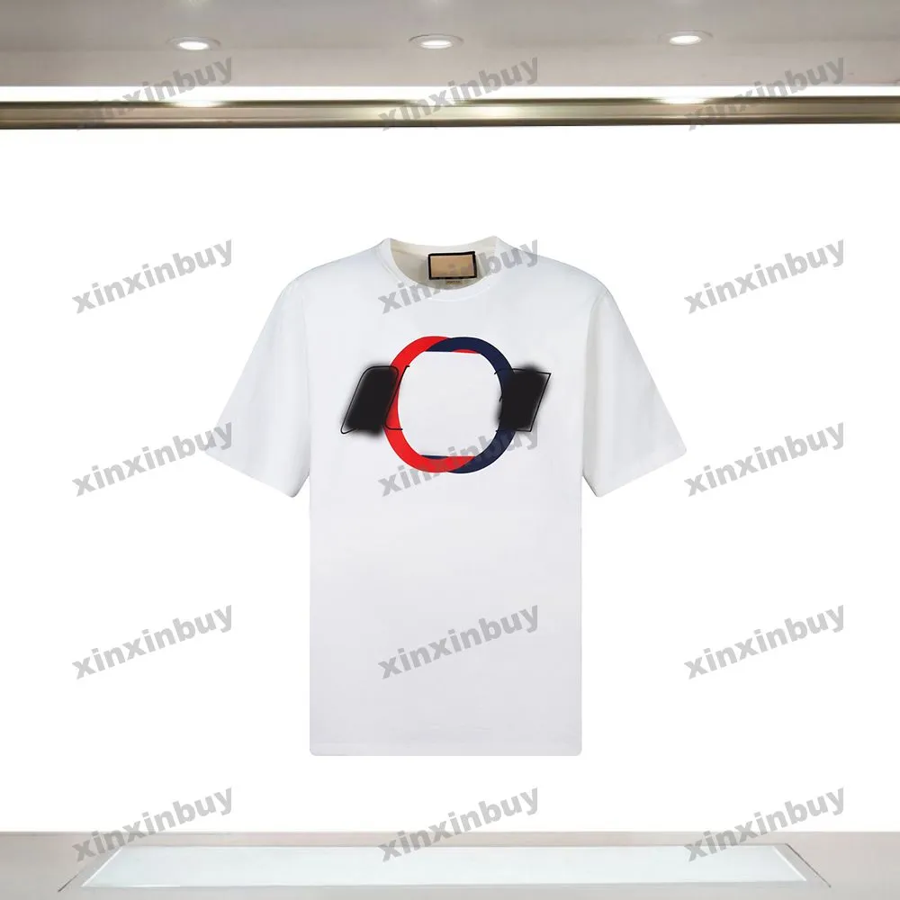 Xinxinbuy 2024 Men Designer Tee T Shirt Hollow Letter